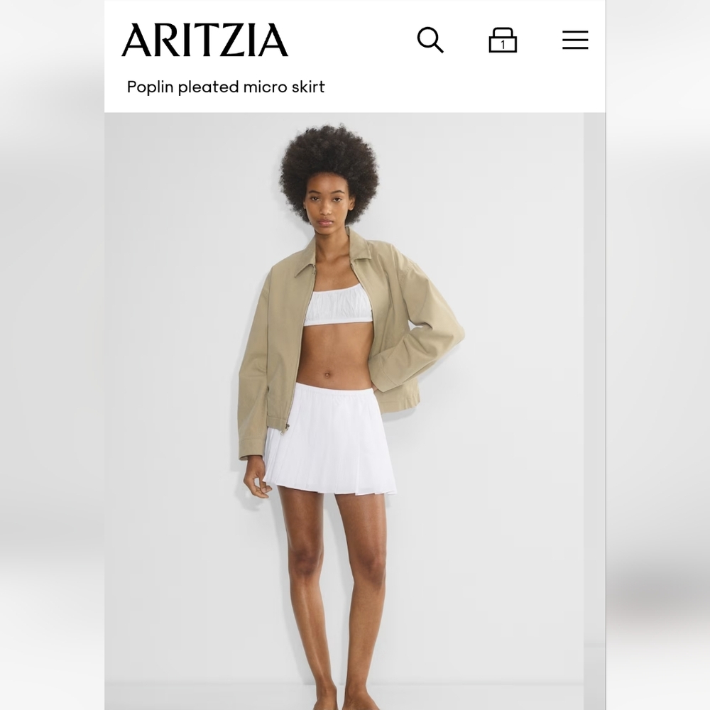 Aritzia Sunday Best Pleated Faithful Poplin Skirt